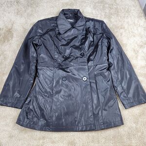 Karizma Women's Button Front Coat Jacket Collared Long Sleeves Size M Black